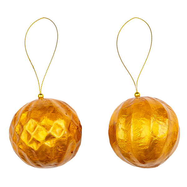 Deko Kugel RELIEF safran, Capiz, Stückpreis / CONTIGO Fairtrade Onlineshop