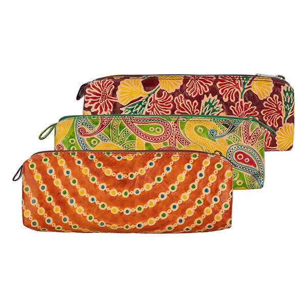 Stifte-Etui Kubus SIMRAN, Ziegenleder / CONTIGO Fairtrade Onlineshop