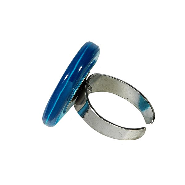 Ring oval blau, Capiz / CONTIGO Fairtrade Onlineshop