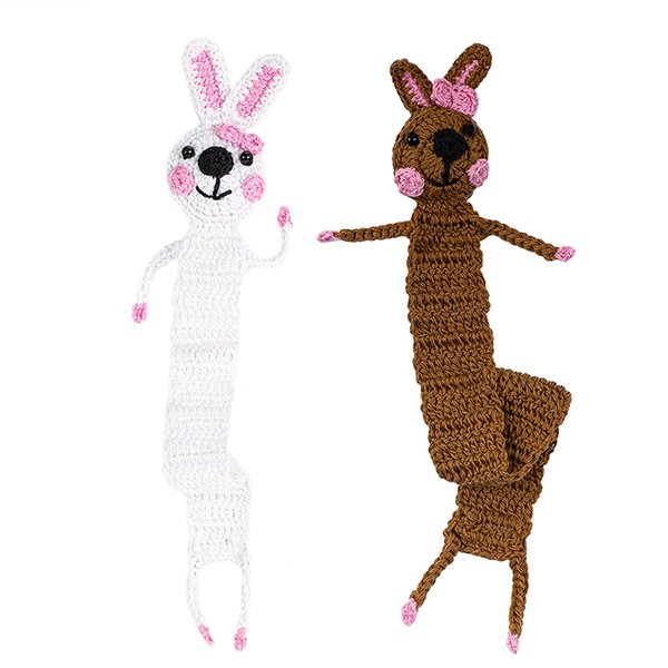 Lesezeichen HASE gehäkelt, handgemacht, Baumwolle (Stückpreis)