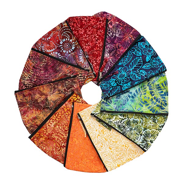 Reißverschlußtasche BATIK (Stück), Baumwolle, handbemalt / CONTIGO Fairtrade Onlineshop
