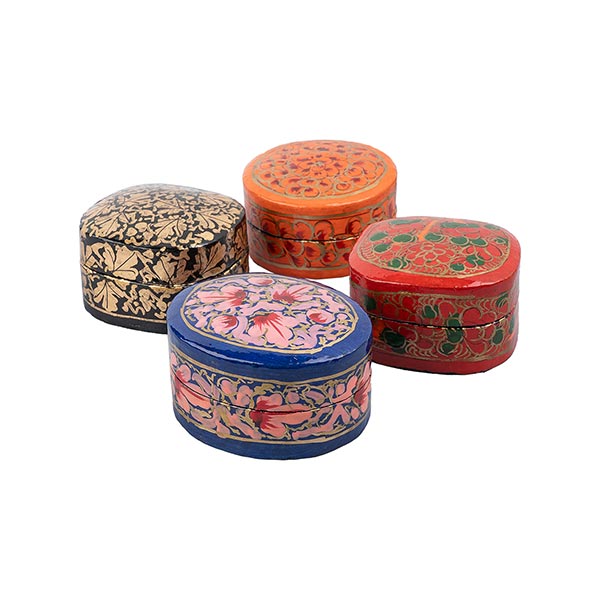 Dose Kaschmir MINI handbemalt, Pappmaché / CONTIGO Fairtrade Onlineshop