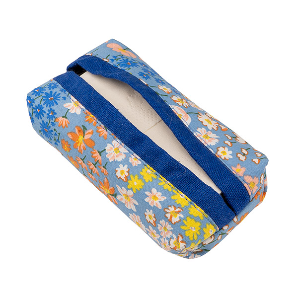 Taschentuchspender CORNFLOWER, blau-gelb, Baumwolle / CONTIGO Fairtrade Onlineshop