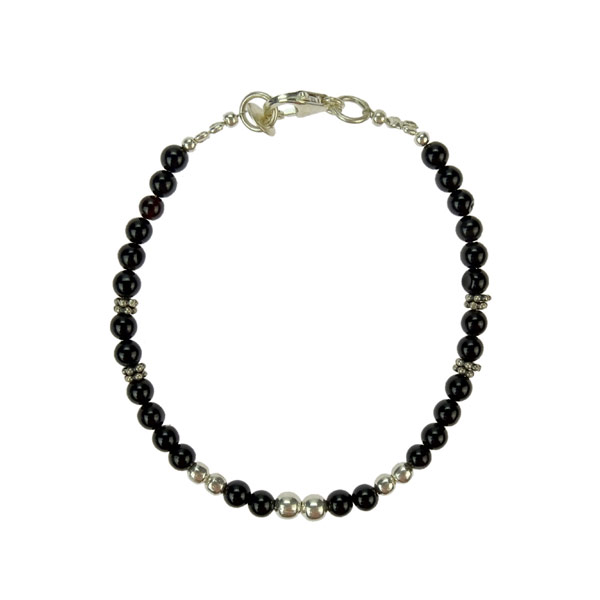 Armband PADMA, schwarzer Onyx, Silber