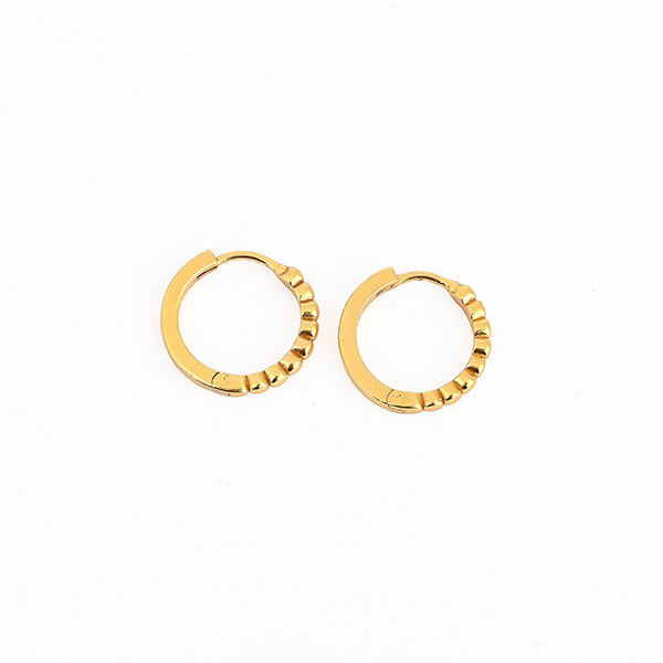 Ohrringe Creole BUBBLES, Mix&Match, 1,5 cm, 22K vergoldet / CONTIGO Fairtrade Onlineshop