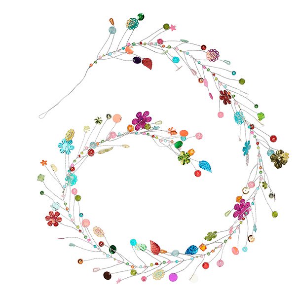 Perlendekoration HERZ 90 cm, multicolor