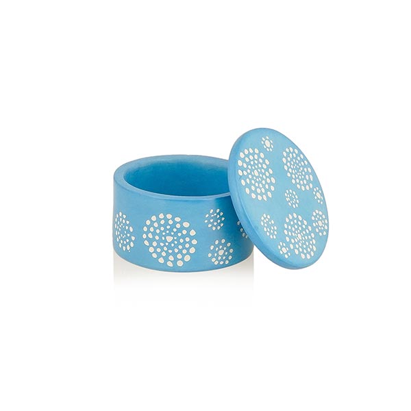 Schmuckkasten 7cm rund PASTELL (Stückpreis), Speckstein / CONTIGO Fairtrade Onlineshop