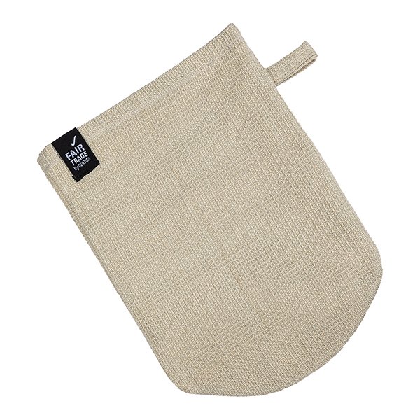 Waschhandschuh Hell Beige, Bio-Baumwolle