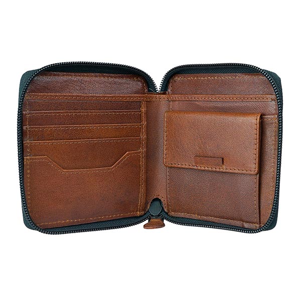 Börse SQUARE SPORTY chestnut, Ziegenleder / CONTIGO Fairtrade Onlineshop