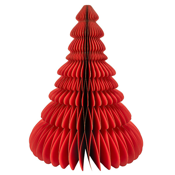 Weihnachtsbaum XL ORIGAMI 45cm rot, Goldrand, Papier