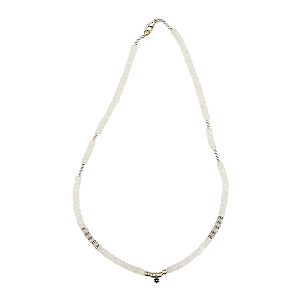 Halskette COLLIER Mondstein- und Silberperlchen / CONTIGO Fairtrade Onlineshop
