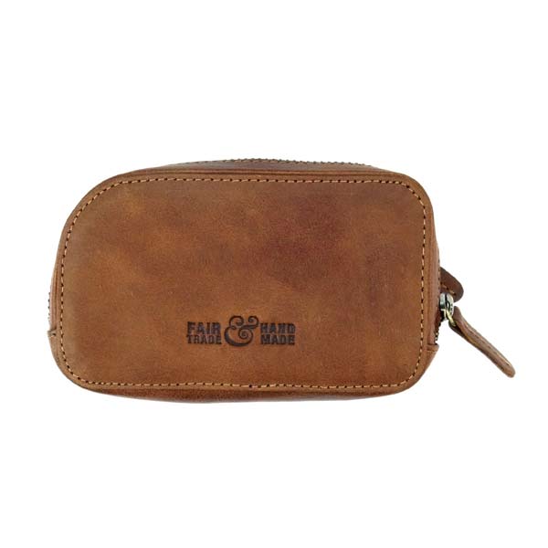 Schlüsseletui Vintage-OVAL braun, Rindsleder