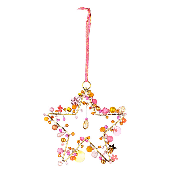 Perlendekoration STERN 10cm, mangeta-gold