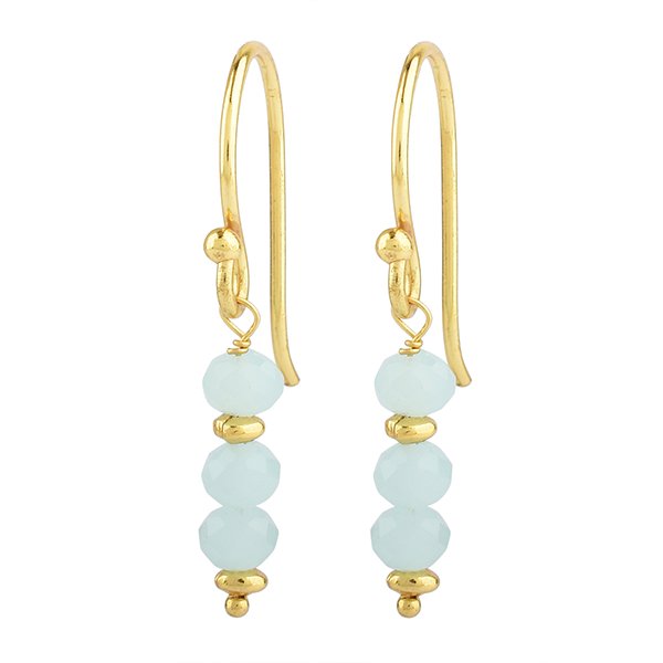 Ohrhänger, Chalcedon, aqua , 22K vergoldet