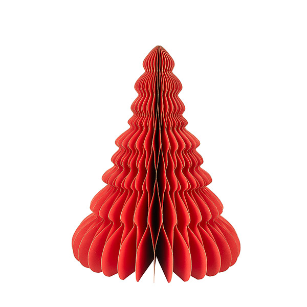 Weihnachtsbaum ORIGAMI 31 cm, rot, Goldrand, Papier