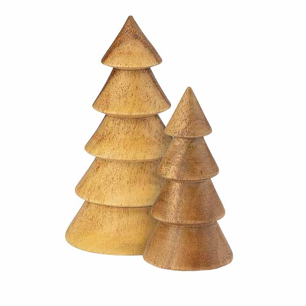 Weihnachtsdeko Tanne 9cm natur, Acaciaholz