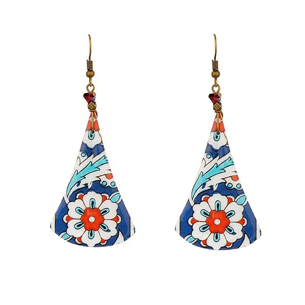 Ohrringe Triangular XL Blautöne, Fliese