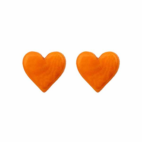 Ohrstecker HERZCHEN orange, Tagua