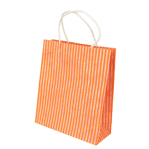 Geschenktüte M STREIFEN, koralle-apricot / CONTIGO Fairtrade Onlineshop
