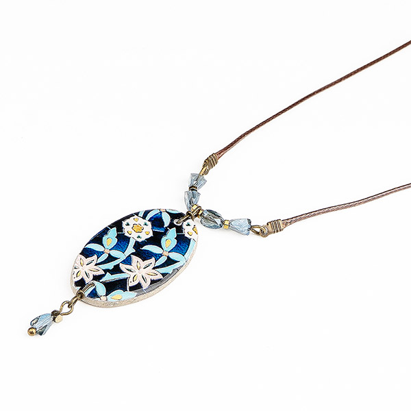 Halskette oval BLUE STAR, Fliese