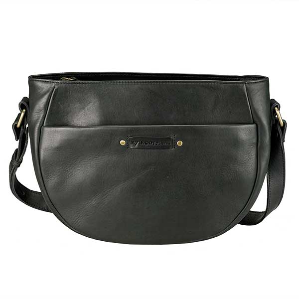 City-Tasche HALFMOON MyECOfriend tiefschwarz, Rindsleder