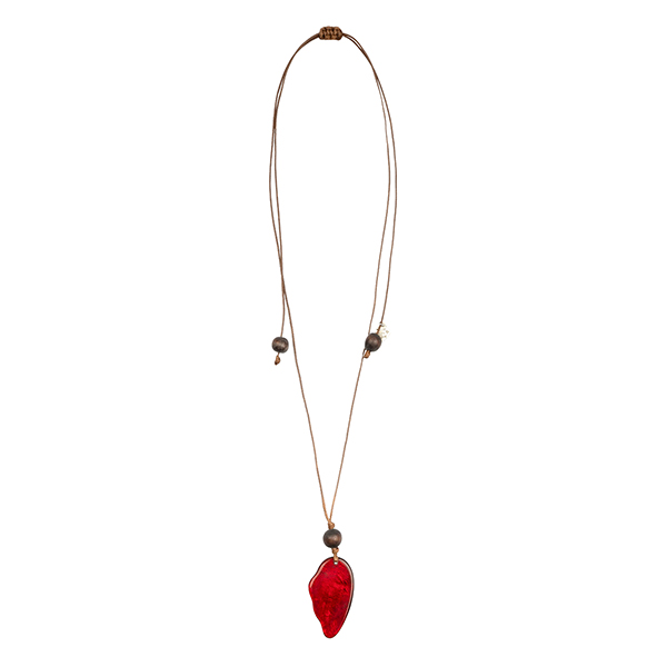 Halskette WING rot, Capiz Halskette WING rot, Capiz