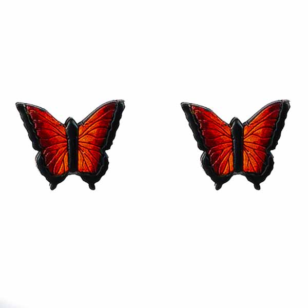 Ohrstecker SCHMETTERLING rot, Flaschenkürbis