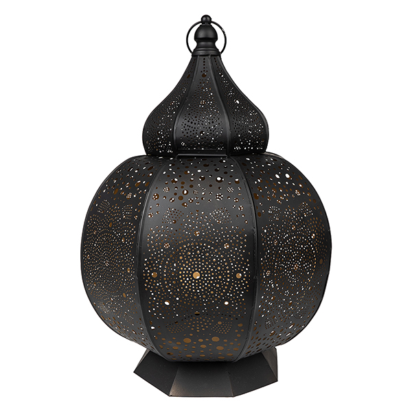 Laterne 48x31cm, ORIENTAL LIGHTS, schwarz-gold, Eisenblech