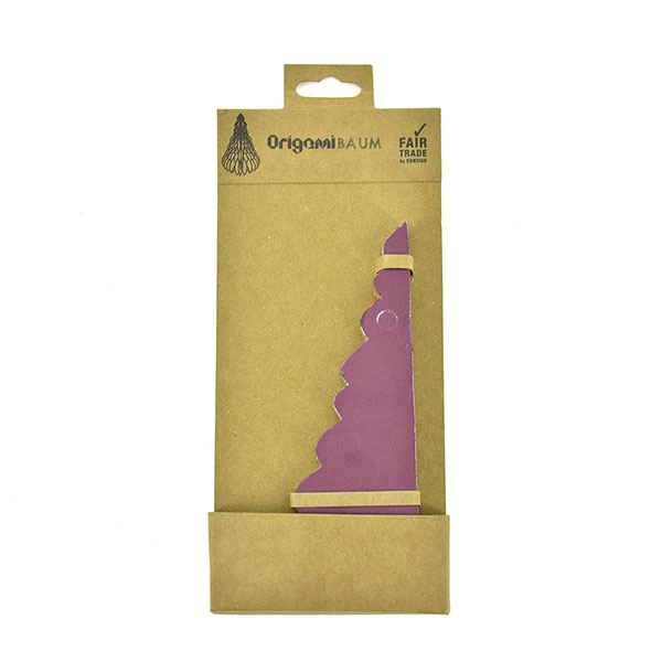 Weihnachtsbaum ORIGAMI 15 cm beere, Goldrand, Papier / CONTIGO Fairtrade Onlineshop