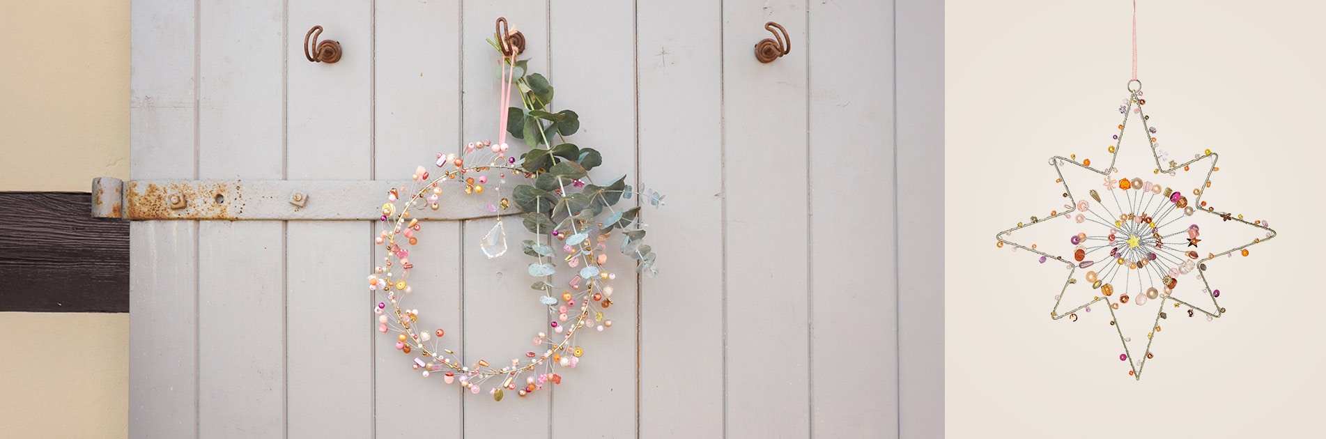 Nachhaltige Weihnachtsdekoration Türkranz Perlendeko kaufen - Nachhaltiger Fair Trade Onlineshop | CONTIGO Fairtrade Shop