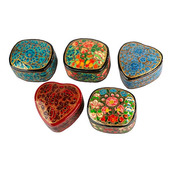 Dose Kaschmir klein handbemalt, Pappmaché / CONTIGO Fairtrade Onlineshop