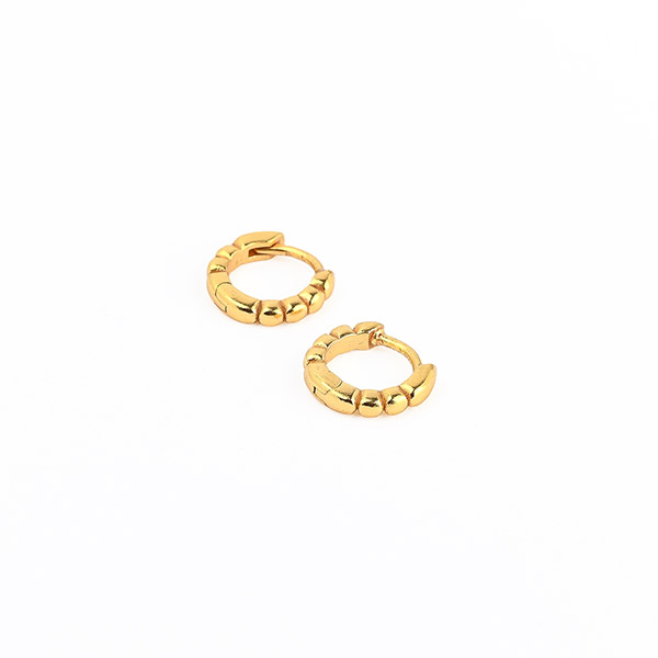 Ohrringe Creole BUBBLES, 1 cm, 22K vergoldet / CONTIGO Fairtrade Onlineshop
