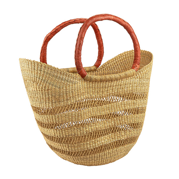Bolga Korb U-Form 40-48cm CUT-OUT natur, Steppengras / CONTIGO Fairtrade Onlineshop