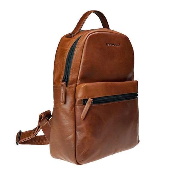 Rucksack Midi SPORTY chestnut, ECO-Ziegenleder / CONTIGO Fairtrade Onlineshop