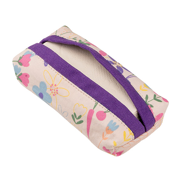 Taschentuchspender WILDFLOWER, pink-gelb-lila, Baumwolle / CONTIGO Fairtrade Onlineshop