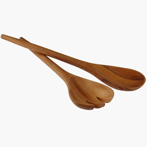 Salatbesteck 28cm schlank, Acaciaholz