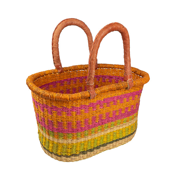 Bolga Korb oval 44-48cm (Stück) versch.Designs, Steppengras / CONTIGO Fairtrade Onlineshop