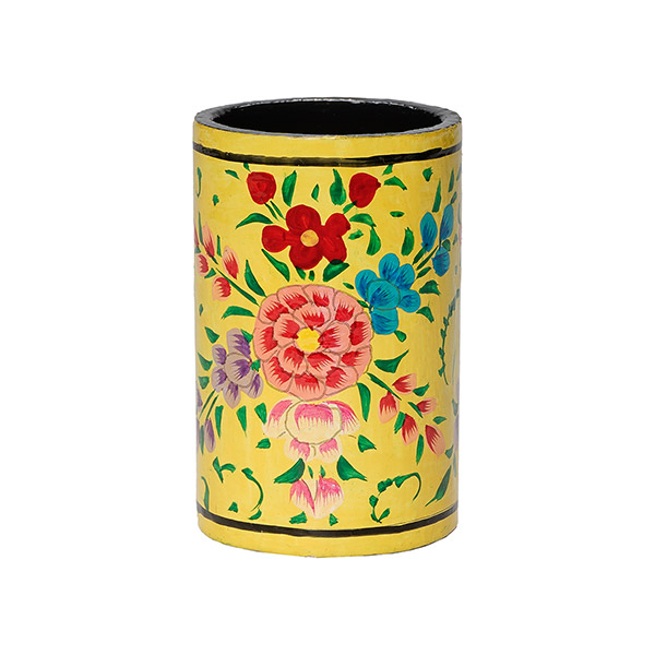Stifteköcher Kaschmir 8,5x7,5cm handbemalt, Pappmaché (Stück) / CONTIGO Fairtrade Onlineshop