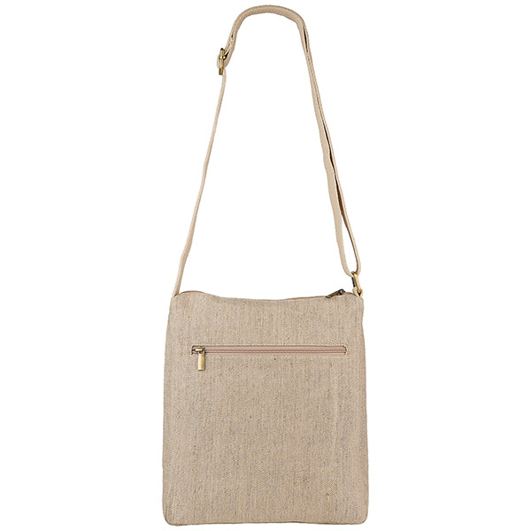 Schultertasche SAMIA Hanf-Canvas, natur / CONTIGO Fairtrade Onlineshop