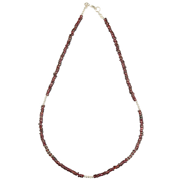 Halskette COLLIER Granat- und Silberperlchen / CONTIGO Fairtrade Onlineshop