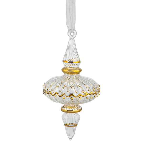 Glasdkoration ALADIN 9cm, transparent-gold