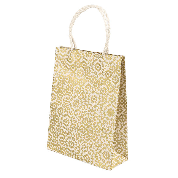 Geschenktüte S MOSAIC, natur-gold, Loktapapier / CONTIGO Fairtrade Onlineshop