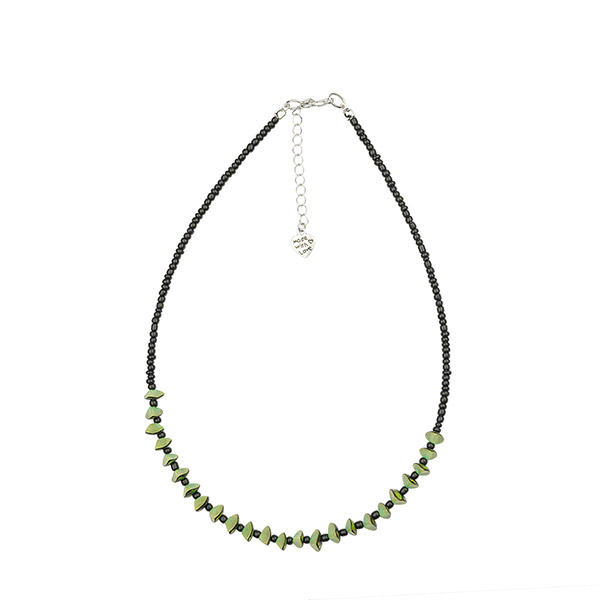 Halskette Buri Bits, grün, Palmnuss