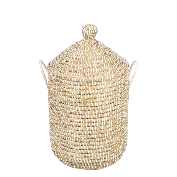 Wäschekorb 50cm WHITE RIBBON plus Deckel, Kaisagras