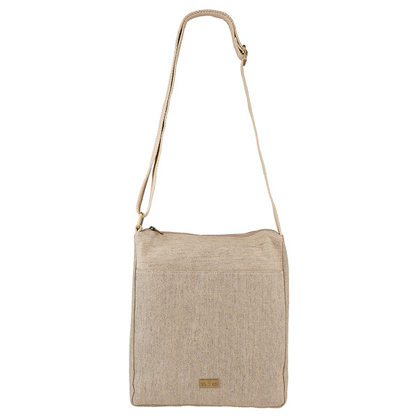 Schultertasche SAMIA Hanf-Canvas, natur / CONTIGO Fairtrade Onlineshop