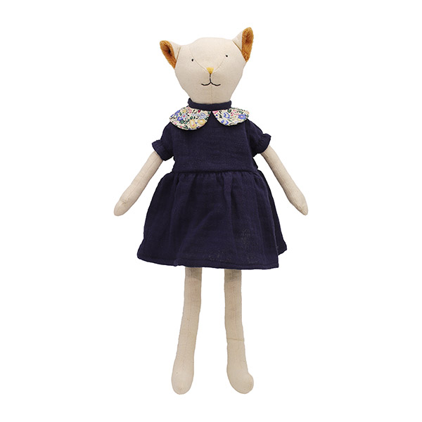 PettiePet Musselin Kleid mit Kragen, dunkelblau / CONTIGO Fairtrade Onlineshop