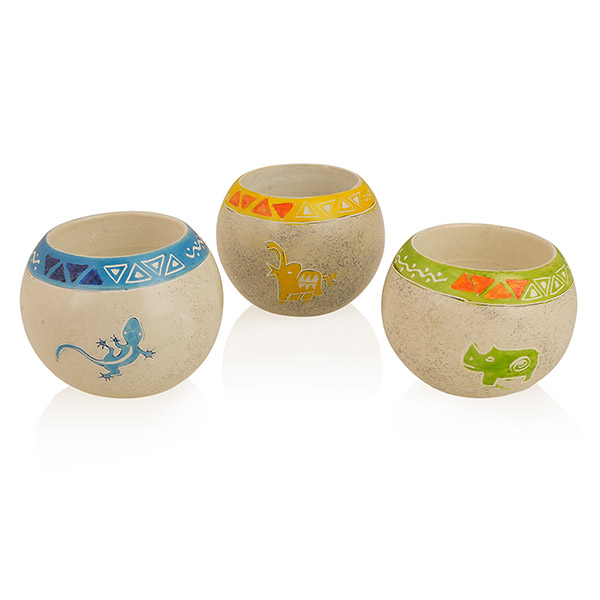 Teelichthalter Kugel SAFARI (Stückpreis), Speckstein