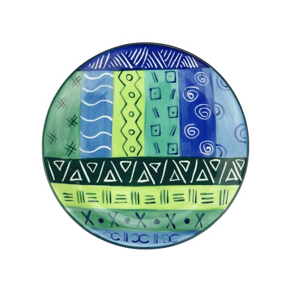 Frühstücksteller 19cm BLUE&GREEN, Keramik Kapula / CONTIGO Fairtrade Onlineshop