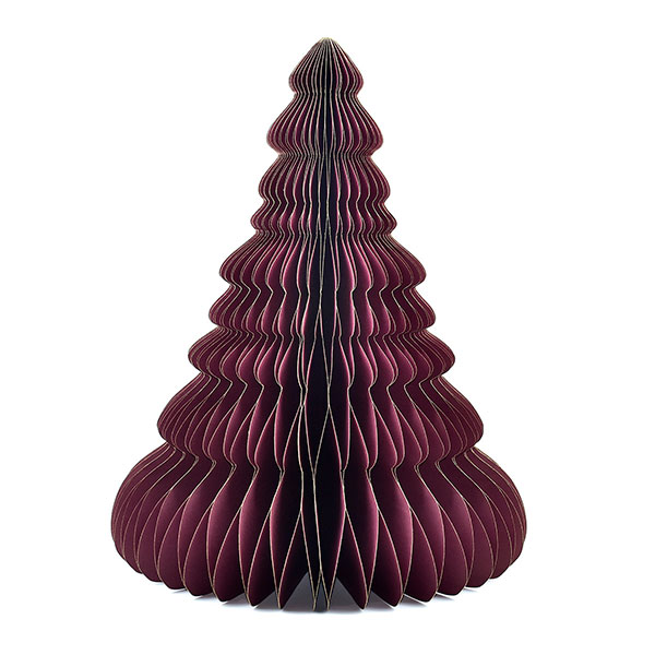 Weihnachtsbaum XL ORIGAMI 45cm beere, Goldrand, Papier