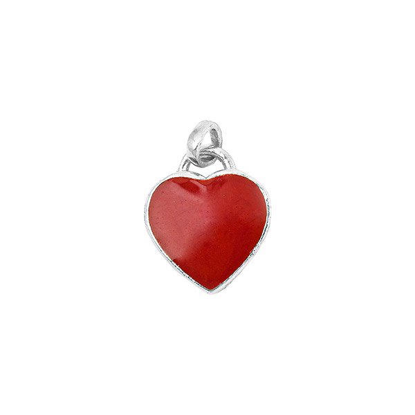 Anhänger Herz rot, Mix&Match, versilbert